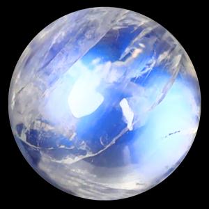 1.87 ct AAA Sparkling Round Cabochon Shape (7 x 7 mm) Rainbow Blue Moonstone Natural Gemstone