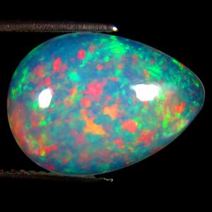 6.09 ct Romantic Pear Cabochon (17 x 12 mm) Ethiopian 360 Degree Flashing Rainbow Opal Natural Gemstone