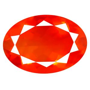 3.29 ct World class Oval Cut (14 x 10 mm) Mexico Orange Red Fire Opal Natural Gemstone