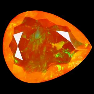 2.37 ct Unbelievable Pear Cut (12 x 10 mm) Heated Natural Orange Fire Opal Loose Gemstone