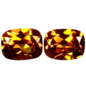 5.21 ct (2pcs) Pleasant MATCHING PAIR Cushion Shape (9 x 7 mm) Autumn's Fire Topaz Natural Gemstone