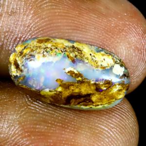 3.90 ct Great looking Fancy Shape (16 x 9 mm) Multi Color Australian Koroit Boulder Opal Natural Loose Gemstone