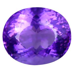 13.73 ct Supreme Oval (16 x 13 mm) Unheated / Untreated Uruguay Purple Amethyst Loose Gemstone