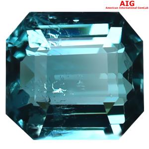 3.19 ct AIG Certified Super-Excellent Octagon Cut (8 x 8 mm) Unheated / Untreated Mozambique Indicolite Blue Tourmaline Natural Stone