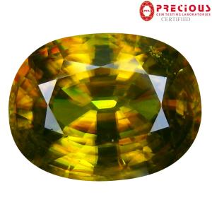 7.57 ct PGTL Certified AAA+ Grade Amazing Oval Cut (13 x 10 mm) Un-Heated Greenish Yellow Sphene Stone