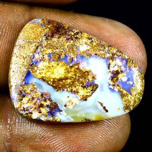 17.75 ct Mesmerizing Fancy Shape (26 x 19 mm) Multi Color Australian Koroit Boulder Opal Natural Loose Gemstone