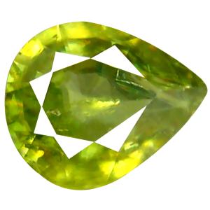 1.09 ct Eye-catching Pear Cut (8 x 6 mm) Pakistan Green Sphene Natural Gemstone