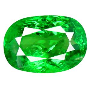 1.90 ct Shimmering Cushion Cut (9 x 6 mm) Tanzania Green Tsavorite Garnet Natural Gemstone
