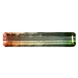 3.22 ct Remarkable Octagon (20 x 4 mm) Un-Heated Brazil Bi-Color Tourmaline Loose Gemstone