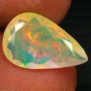 1.94 ct Fair Pear (13 x 8 mm) Un-Heated Ethiopia Rainbow Opal Loose Gemstone
