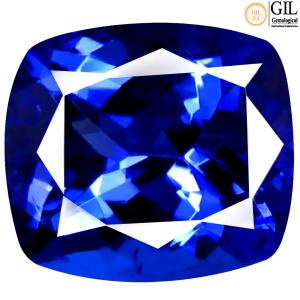 2.78 ct GIL Certified Pretty Cushion Shape (9 x 8 mm) Bluish Violet Tanzanite Natural Gemstone