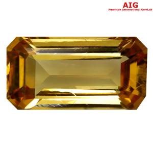 3.62 ct AIG Certified Romantic Octagon Cut (12 x 7 mm) Unheated / Untreated Orange Yellow Imperial Topaz Loose Stone