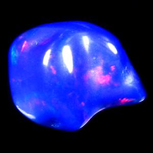 8.23 ct Incredible Fancy Cut (18 x 11 mm) Ethiopia Play of Colors Blue Opal Natural Gemstone
