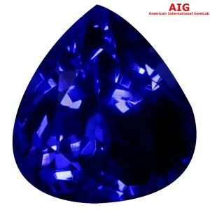 2.50 ct AIG Certified AAAA Grade Beautiful Pear Cut (8 x 8 mm) D'Block Tanzanite Gemstone