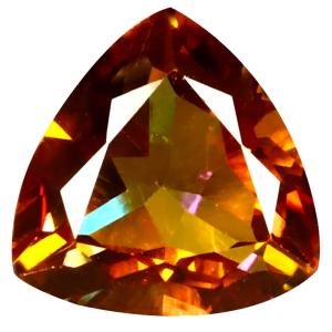 4.42 ct Incredible Trillion (10 x 10 mm) Azotic Color Coating United States Autumn's Fire Topaz Loose Gemstone