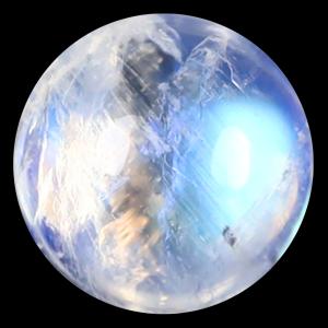 1.43 ct AAA Resplendent Round Cabochon Shape (7 x 7 mm) Rainbow Blue Moonstone Natural Gemstone