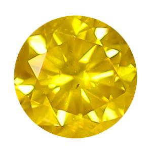 0.30 ct Pretty Round Cut (4 x 4 mm) SI Clarity Fancy Vivid Yellow Yellow Diamond Loose Stone