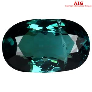 3.98 ct AIG Certified Phenomenal Oval Cut (12 x 8 mm) Unheated / Untreated Mozambique Indicolite Blue Tourmaline Natural Stone