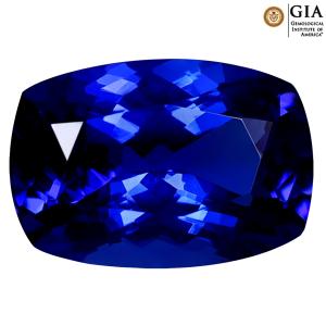 GIA Certified 8.69 ct AAAA+ Magnificent Cushion Cut (15 x 11 mm) Genuine D'Block Tanzanite Gemstone
