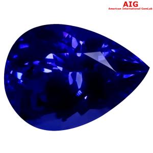 2.17 ct AIG Certified AAAA Grade Pleasant Pear Cut (9 x 7 mm) D'Block Tanzanite Gemstone