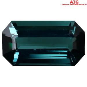 1.53 ct AIG Certified Dazzling Octagon Cut (9 x 5 mm) Unheated / Untreated Mozambique Indicolite Blue Tourmaline Natural Stone