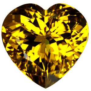 15.21 ct Elegant Heart Cut (17 x 17 mm) Brazil Golden Yellow Heliodor Beryl Natural Gemstone