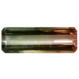 3.96 ct Tremendous Octagon (18 x 6 mm) Un-Heated Brazil Bi-Color Tourmaline Loose Gemstone