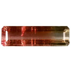2.35 ct Valuable Octagon (15 x 4 mm) Un-Heated Brazil Bi-Color Tourmaline Loose Gemstone