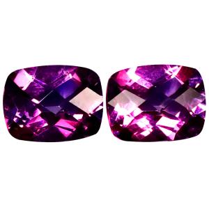5.31 ct (2pcs) MATCHING PAIR Excellent Cushion Cut (9 x 7 mm) Purplish Pink Lilac Orchid Topaz Genuine Stone
