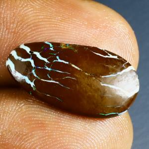 5.66 ct Very good Fancy Cabochon Shape (20 x 10 mm) Multi Color Australian Koroit Boulder Opal Natural Loose Gemstone