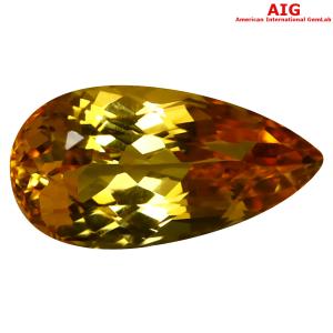 2.54 ct AIG Certified Shimmering Pear Cut (11 x 6 mm) Unheated / Untreated Orange Yellow Imperial Topaz Loose Stone