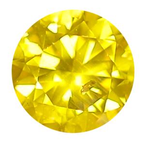 0.30 ct Super-Excellent Round Cut (4 x 4 mm) SI Clarity Fancy Vivid Yellow Yellow Diamond Loose Stone