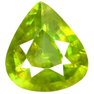 1.43 ct Tremendous Pear Cut (8 x 7 mm) Pakistan Green Sphene Natural Gemstone