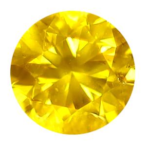 0.40 ct Romantic Round Cut (5 x 5 mm) SI Clarity Fancy Vivid Yellow Yellow Diamond Loose Stone