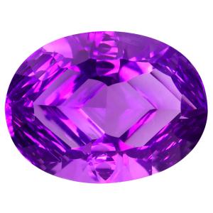 17.03 ct Topnotch Oval (20 x 15 mm) Unheated / Untreated Uruguay Purple Amethyst Loose Gemstone