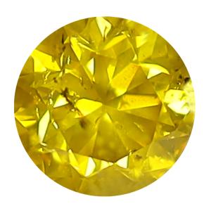 0.43 ct Excellent Round Cut (5 x 5 mm) SI Clarity Fancy Vivid Yellow Yellow Diamond Loose Stone