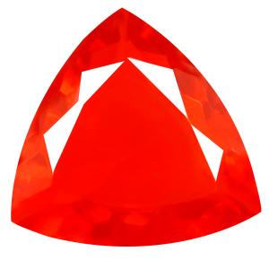 2.97 ct Supreme Trillion Cut (13 x 13 mm) Mexico Orange Red Fire Opal Natural Gemstone