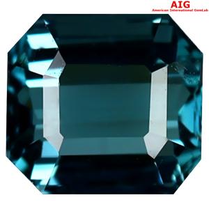 2.97 ct AIG Certified Eye-opening Octagon Cut (8 x 7 mm) Unheated / Untreated Mozambique Indicolite Blue Tourmaline Natural Stone