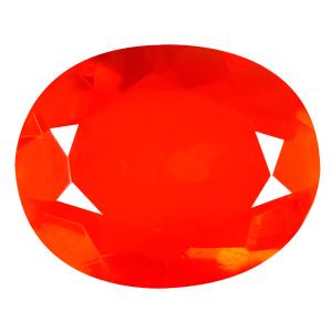 2.76 ct Incomparable Oval Cut (14 x 11 mm) Mexico Orange Red Fire Opal Natural Gemstone