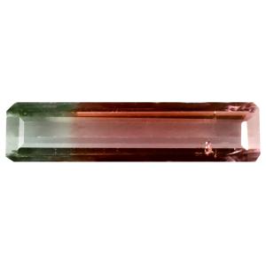 1.94 ct Great looking Octagon (17 x 4 mm) Un-Heated Brazil Bi-Color Tourmaline Loose Gemstone