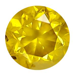 0.40 ct Incomparable Round Cut (5 x 5 mm) SI Clarity Fancy Vivid Yellow Yellow Diamond Loose Stone
