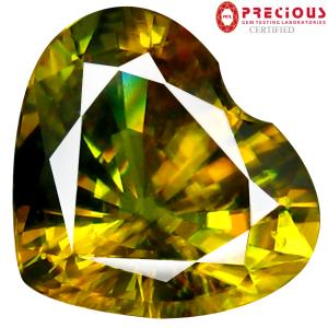 2.91 ct PGTL Certified AAA+ Grade Excellent Heart Cut (10 x 9 mm) Un-Heated Greenish Yellow Sphene Stone