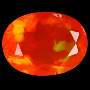 1.39 ct Fantastic Oval Cut (10 x 7 mm) Heated Natural Orange Fire Opal Loose Gemstone